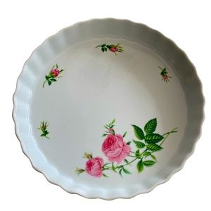 Vintage Christineholm Rose Pie Pan, Hard To Find Vintage Kitchen Serving Dishes